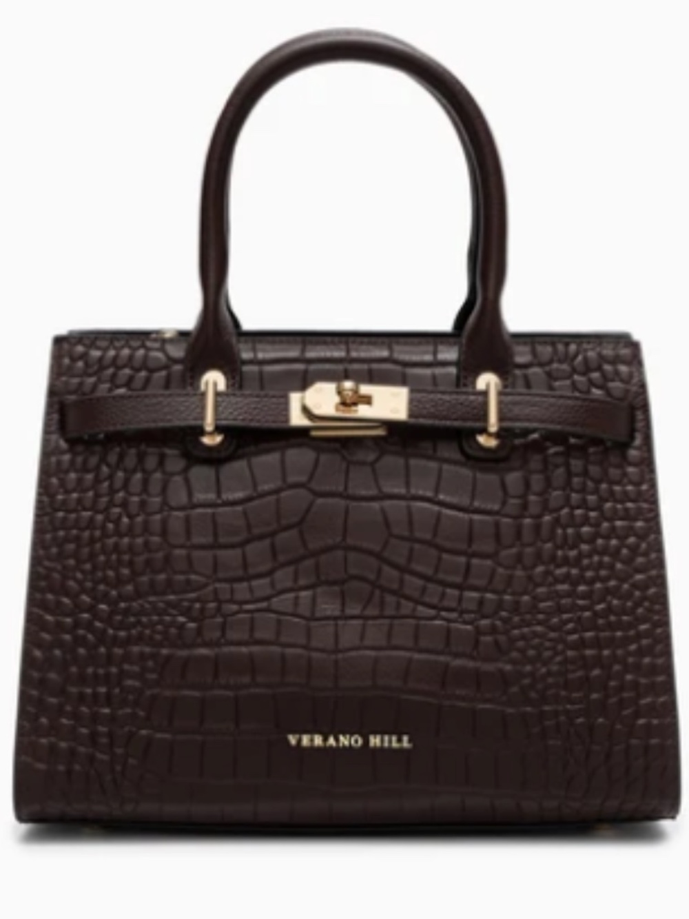 NWOT Verano Hill Marseille Dark Brown Leather Handbag